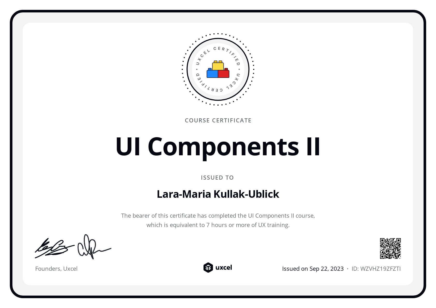 Lara-Maria Kullak-Ublick's certificate